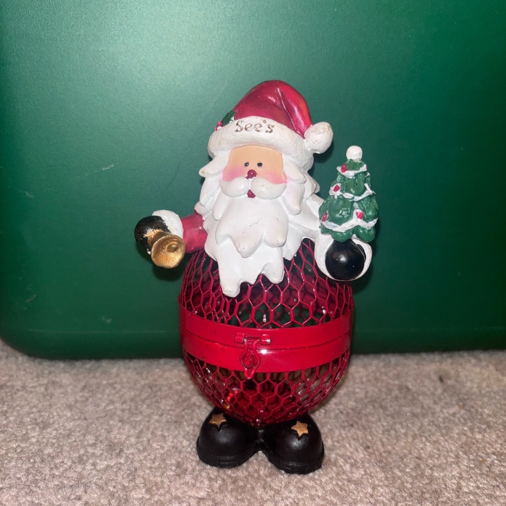 See's Santa Claus Novelty Trinket Candy Holder